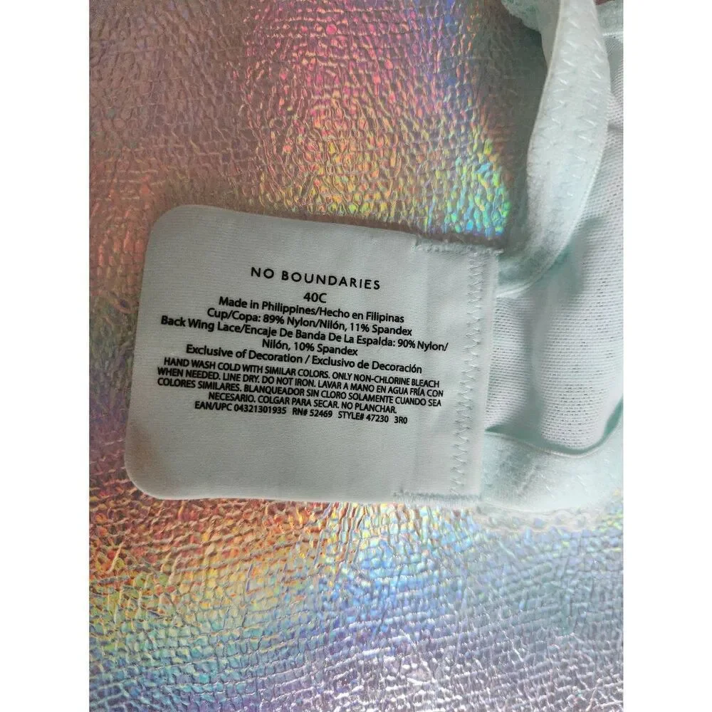 No Boundaries ombre aqua T-Shirt Bra Size 40C
